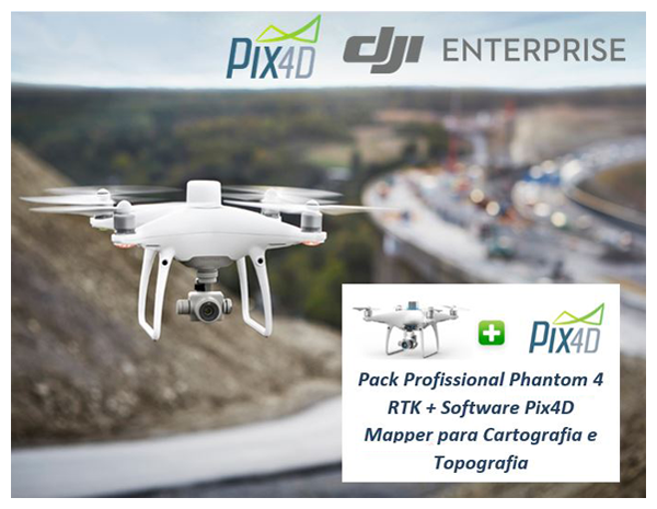 Pack Profissional DJI Phantom 4 RTK + Pix4D Mapper