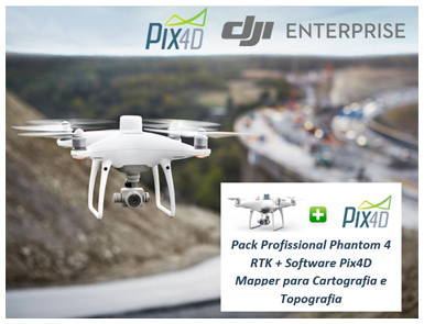 Pack Profissional DJI Phantom 4 RTK + Pix4D Mapper